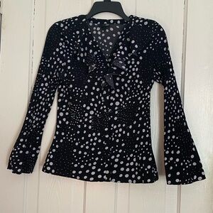 East 5th Black and White Polka Dot Blouse